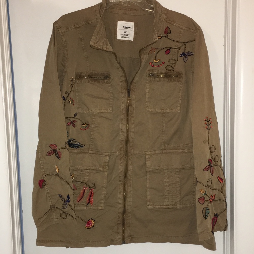 NWT Sonoma embroidered plus size jacket